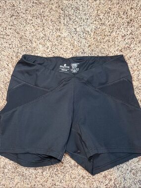 Women's Black Bike Shorts with V-Waistband